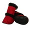Edge Collections - Small - Red & Black - Duggz Shearling Pet Shoes - 1 Piece